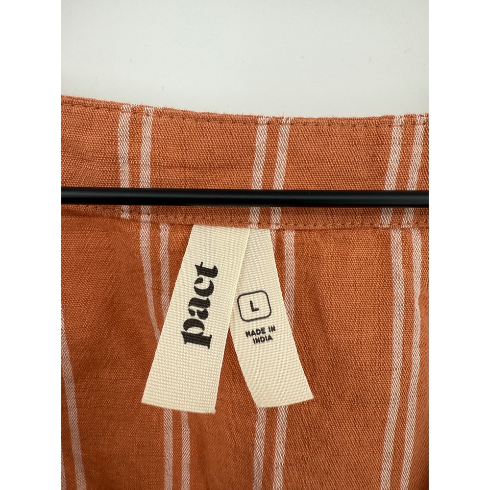 Pact Rust Orange Striped Midi Dress - Picture 3 of 10